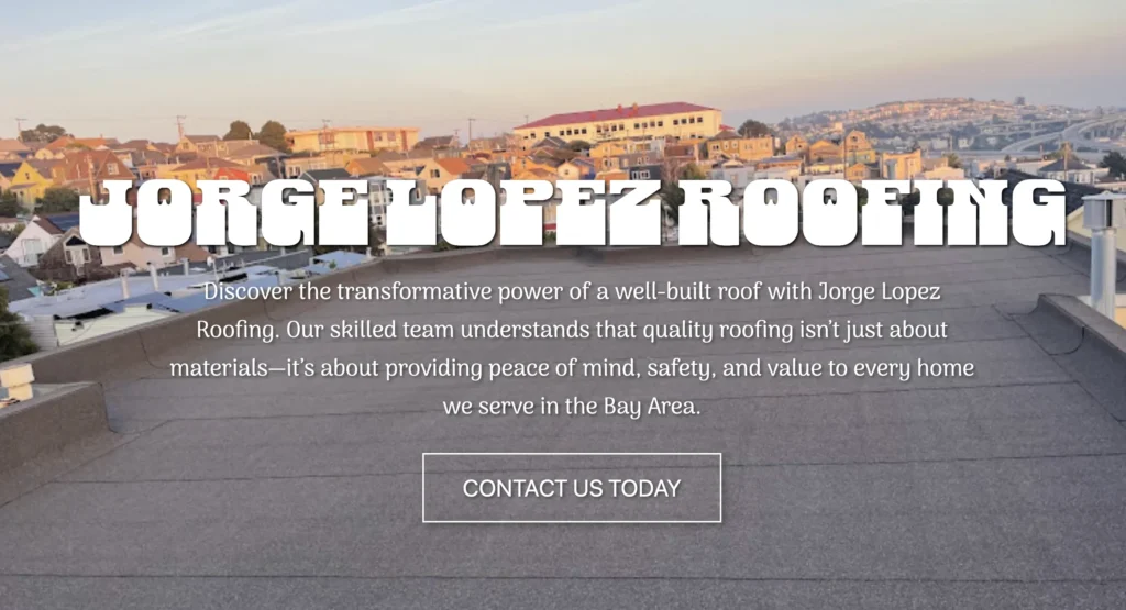 San Francisco Bay Area residential roofing company performing commercial roof inspection with city skyline